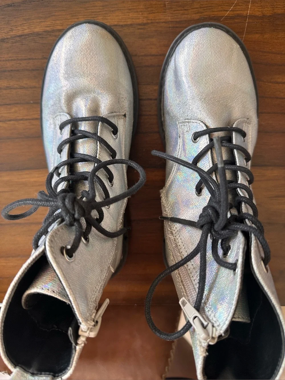 Justice metallic boots girls sz 3